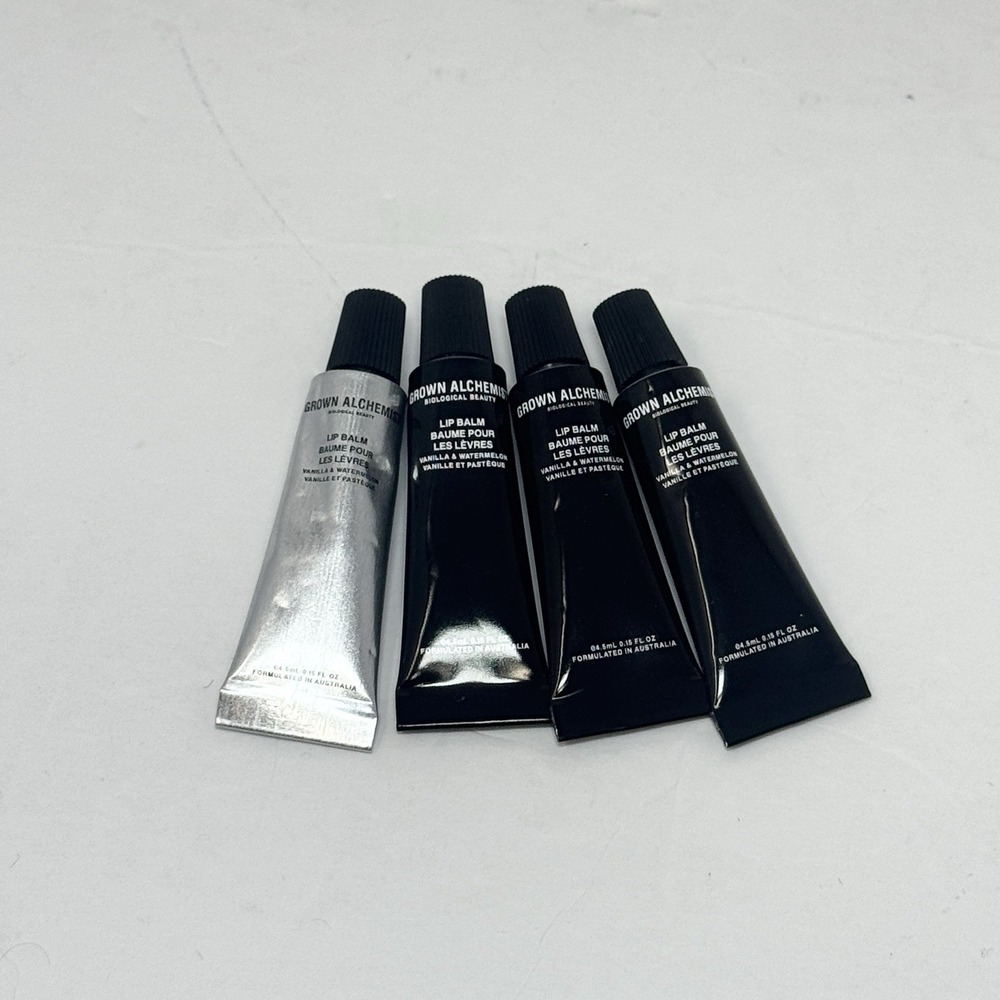 (4) Grown Alchemist Lip Balm 4.5ml Travel Size New Sealed - Vanilla Watermelon